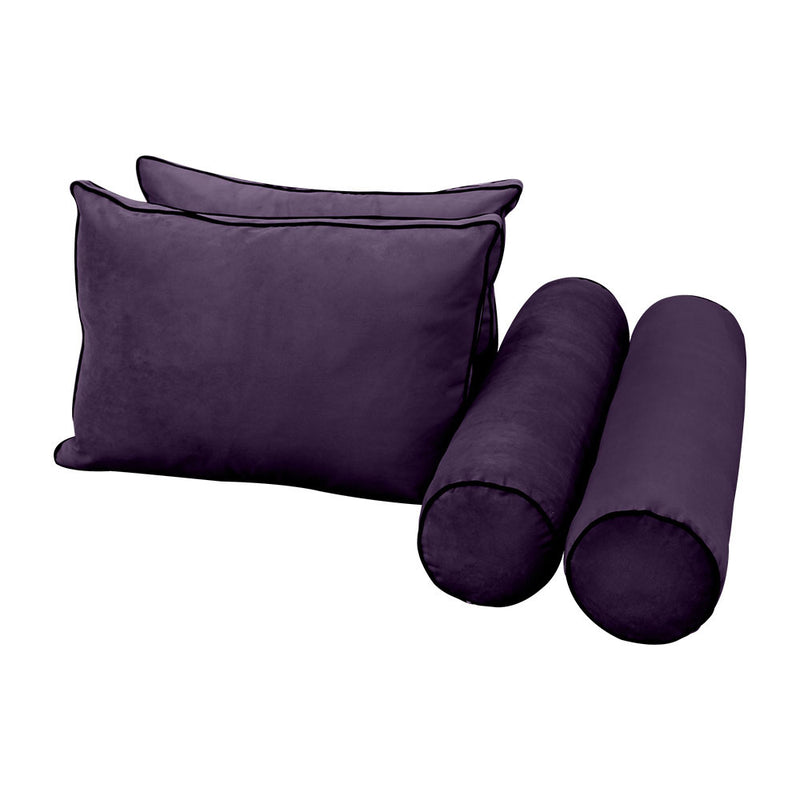 Model V1 - Velvet Indoor Daybed Mattress Bolster Pillow Backrest Cushion |COVERS ONLY|