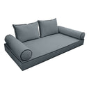 Model V1 - Velvet Indoor Daybed Mattress Bolster Pillow Backrest Cushion |COVERS ONLY|