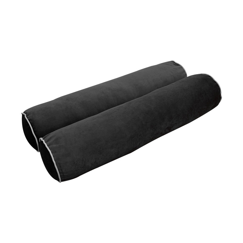 Model V1 - Velvet Indoor Daybed Mattress Bolster Pillow Backrest Cushion |COVERS ONLY|