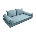 Model V1 - Velvet Indoor Daybed Mattress Bolster Pillow Backrest Cushion |COVERS ONLY|