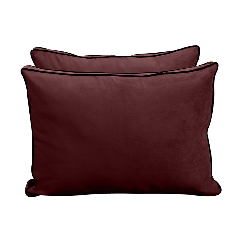 Model V1 - Velvet Indoor Daybed Mattress Bolster Pillow Backrest Cushion |COVERS ONLY|