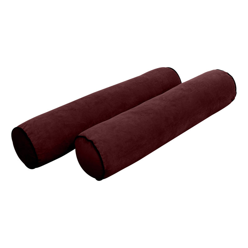 Model V5 - Velvet Indoor Daybed Bolster Pillow Cushion |COVERS ONLY|