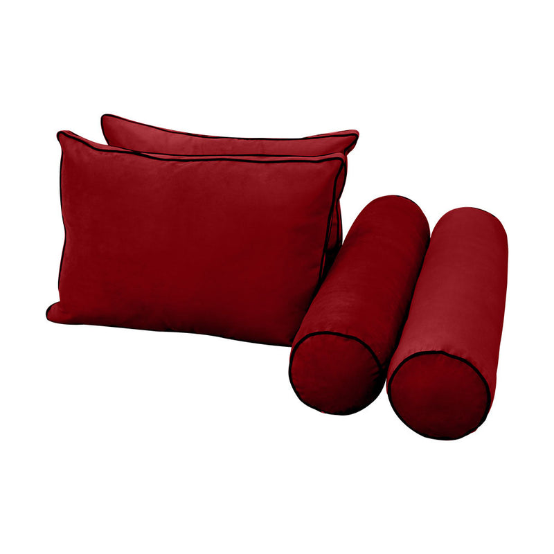 Model V1 - Velvet Indoor Daybed Mattress Bolster Pillow Backrest Cushion |COVERS ONLY|