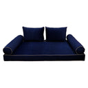 Model V1 - Velvet Indoor Daybed Mattress Bolster Pillow Backrest Cushion |COVERS ONLY|