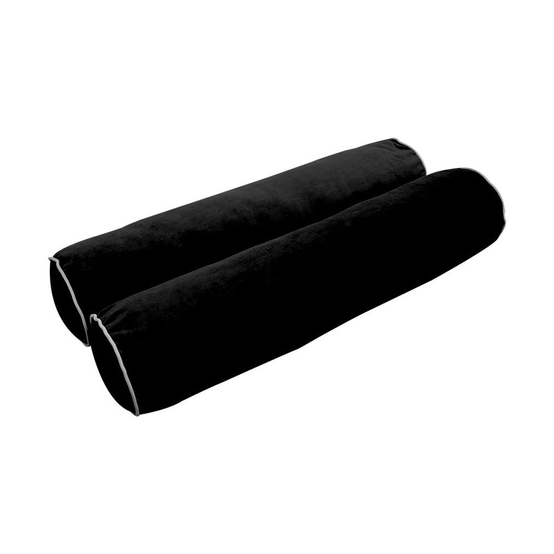 Model V5 - Velvet Indoor Daybed Bolster Pillow Cushion |COVERS ONLY|