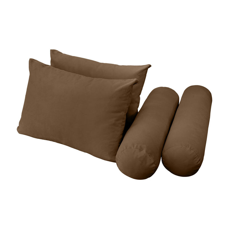 Model V1 - Velvet Indoor Daybed Mattress Bolster Pillow Backrest Cushion |COVERS ONLY|