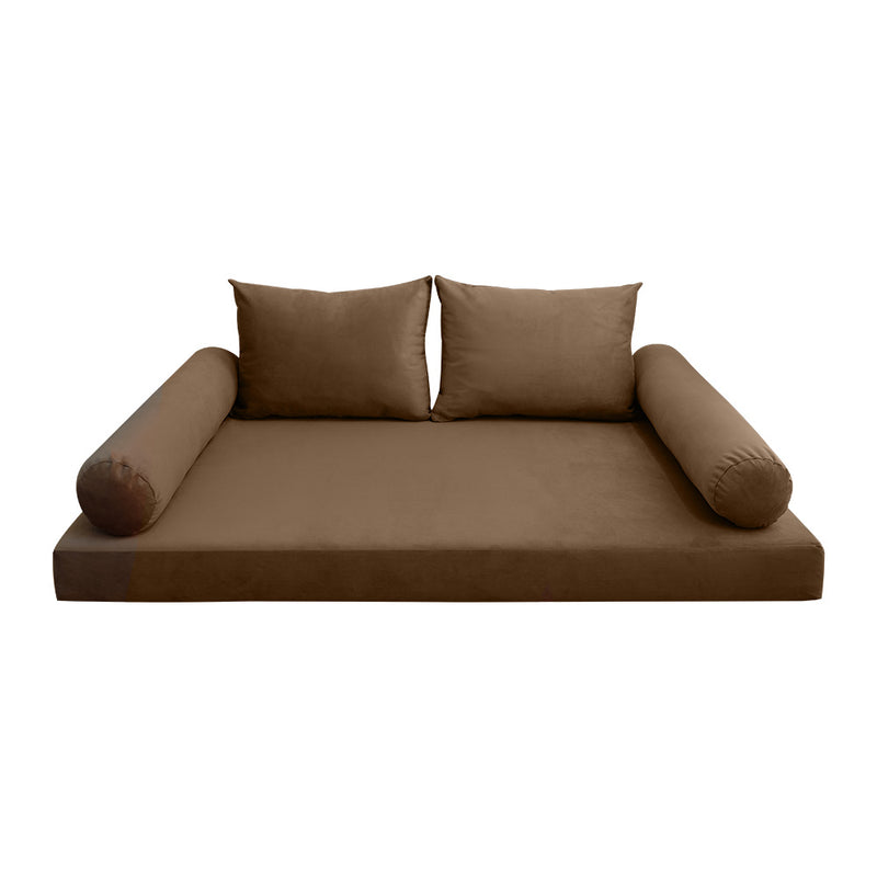 Model V1 - Velvet Indoor Daybed Mattress Bolster Pillow Backrest Cushion |COVERS ONLY|