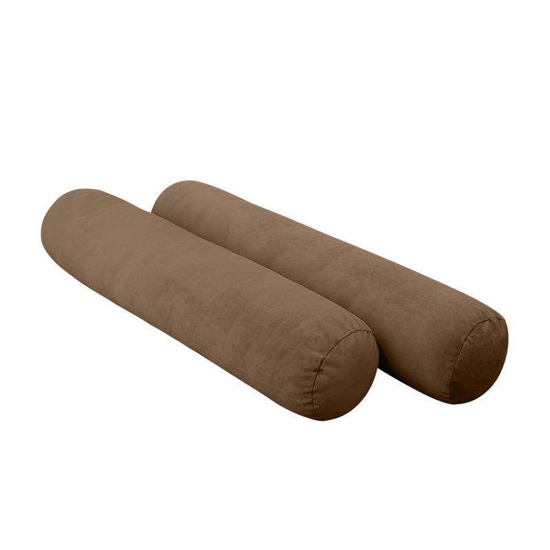Model V5 - Velvet Indoor Daybed Bolster Pillow Cushion |COVERS ONLY|