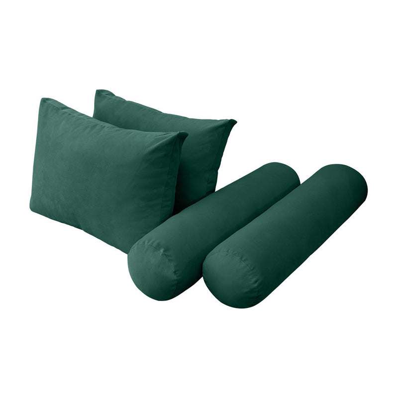 Model V1 - Velvet Indoor Daybed Mattress Bolster Pillow Backrest Cushion |COVERS ONLY|