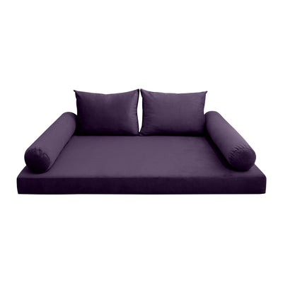 Model V1 - Velvet Indoor Daybed Mattress Bolster Pillow Backrest Cushion |COVERS ONLY|