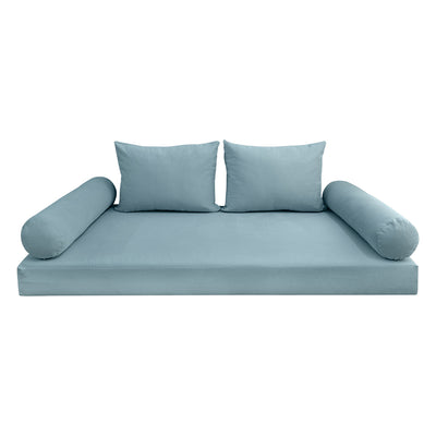 Model V1 - Velvet Indoor Daybed Mattress Bolster Pillow Backrest Cushion |COVERS ONLY|