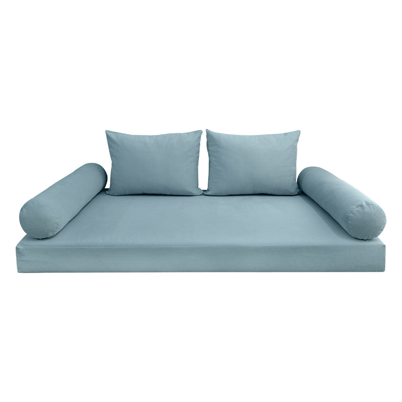 Model V1 - Velvet Indoor Daybed Mattress Bolster Pillow Backrest Cushion |COVERS ONLY|