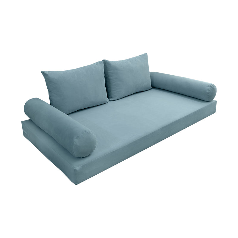 Model V1 - Velvet Indoor Daybed Mattress Bolster Pillow Backrest Cushion |COVERS ONLY|