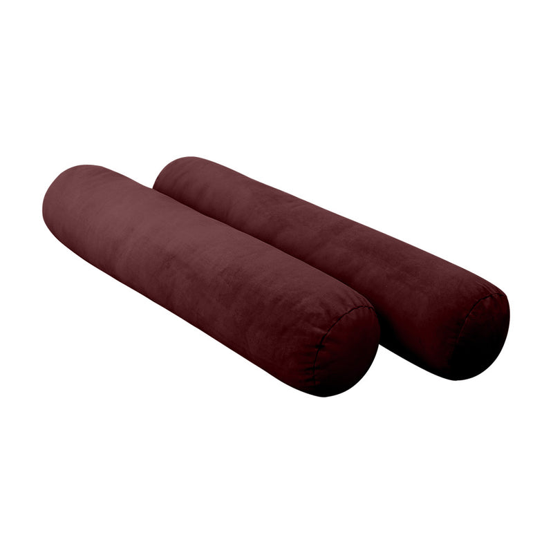 Model V5 - Velvet Indoor Daybed Bolster Pillow Cushion |COVERS ONLY|