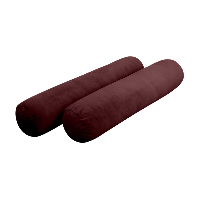 Model V5 - Velvet Indoor Daybed Bolster Pillow Cushion |COVERS ONLY|