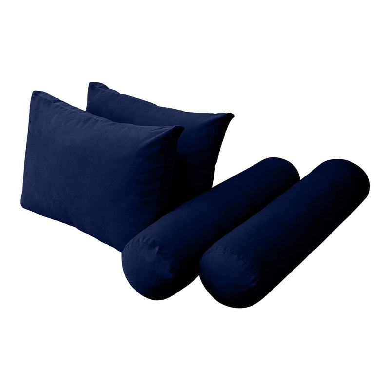 Model V1 - Velvet Indoor Daybed Mattress Bolster Pillow Backrest Cushion |COVERS ONLY|