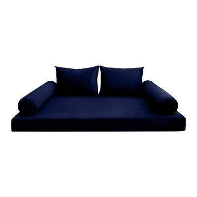 Model V1 - Velvet Indoor Daybed Mattress Bolster Pillow Backrest Cushion |COVERS ONLY|