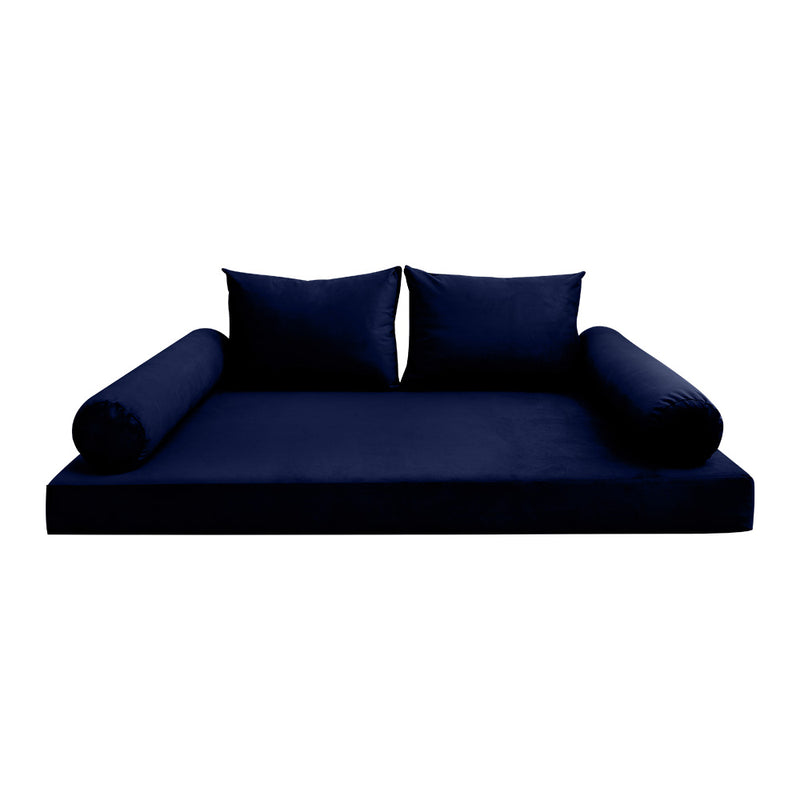 Model V1 - Velvet Indoor Daybed Mattress Bolster Pillow Backrest Cushion |COVERS ONLY|