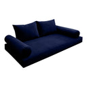 Model V1 - Velvet Indoor Daybed Mattress Bolster Pillow Backrest Cushion |COVERS ONLY|