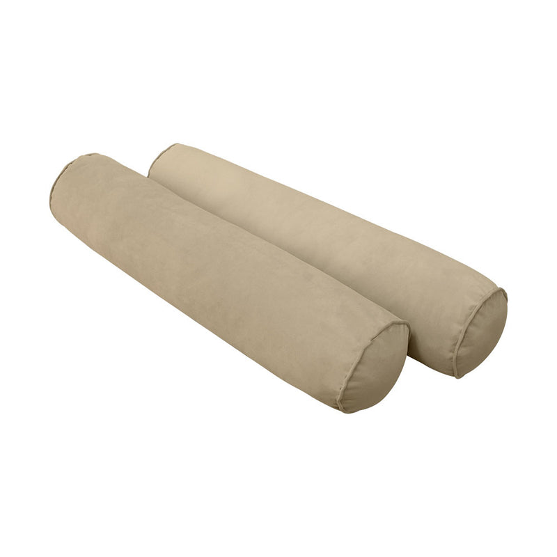 Model V4 - Velvet Indoor Daybed Bolster Pillow Backrest Cushion |COVERS ONLY|