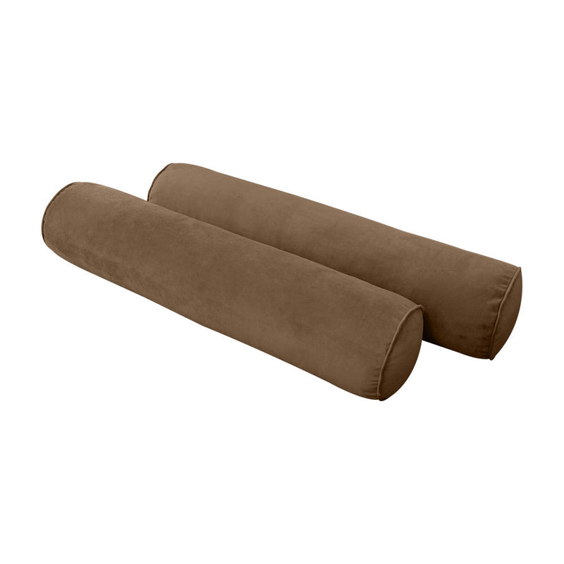 Model V5 - Velvet Indoor Daybed Bolster Pillow Cushion |COVERS ONLY|