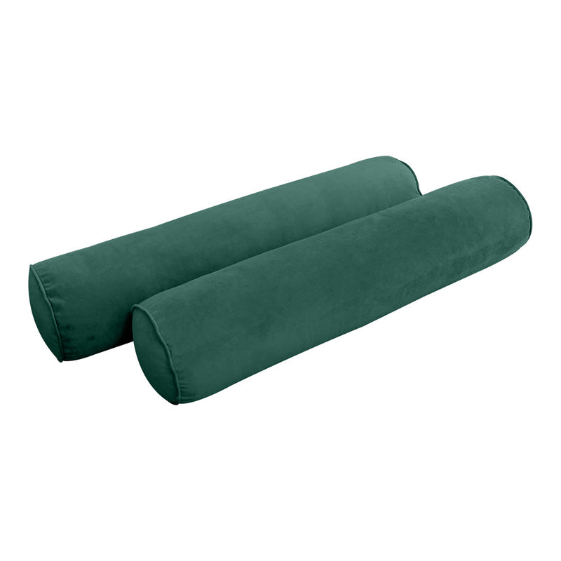Model V5 - Velvet Indoor Daybed Bolster Pillow Cushion |COVERS ONLY|