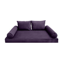 Model V1 - Velvet Indoor Daybed Mattress Bolster Pillow Backrest Cushion |COVERS ONLY|