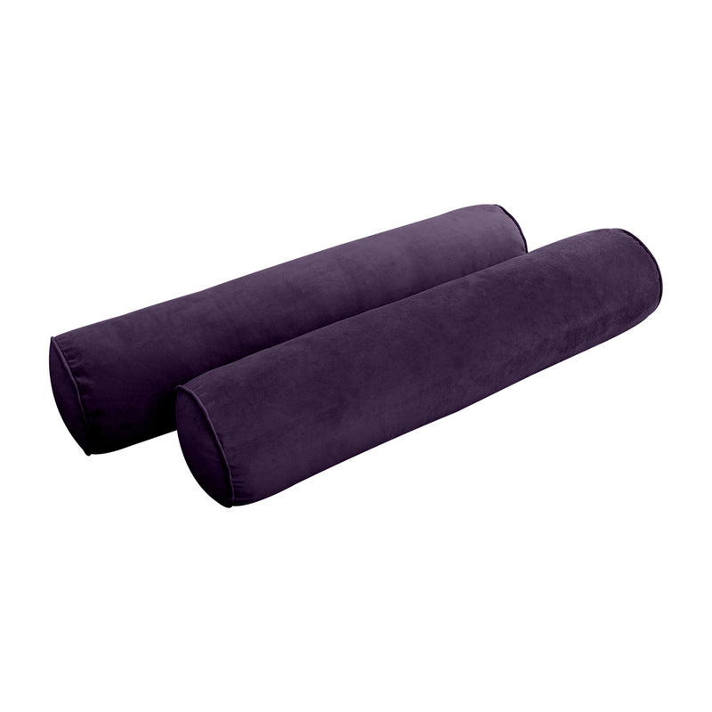 Model V4 - Velvet Indoor Daybed Bolster Pillow Backrest Cushion |COVERS ONLY|