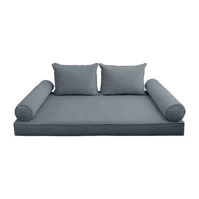 Model V1 - Velvet Indoor Daybed Mattress Bolster Pillow Backrest Cushion |COVERS ONLY|