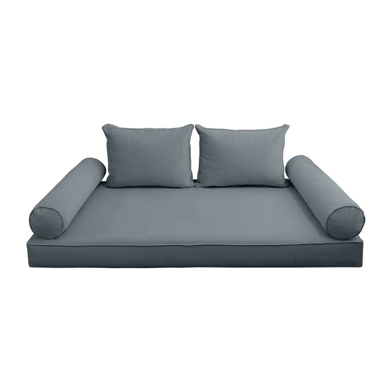 Model V1 - Velvet Indoor Daybed Mattress Bolster Pillow Backrest Cushion |COVERS ONLY|