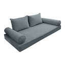 Model V1 - Velvet Indoor Daybed Mattress Bolster Pillow Backrest Cushion |COVERS ONLY|