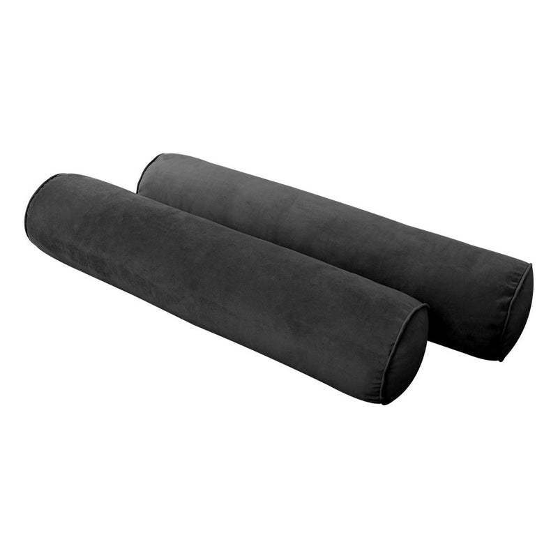 Model V5 - Velvet Indoor Daybed Bolster Pillow Cushion |COVERS ONLY|