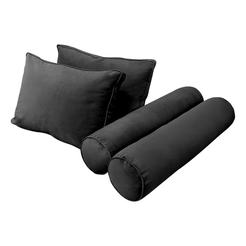 Model V1 - Velvet Indoor Daybed Mattress Bolster Pillow Backrest Cushion |COVERS ONLY|