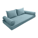 Model V1 - Velvet Indoor Daybed Mattress Bolster Pillow Backrest Cushion |COVERS ONLY|