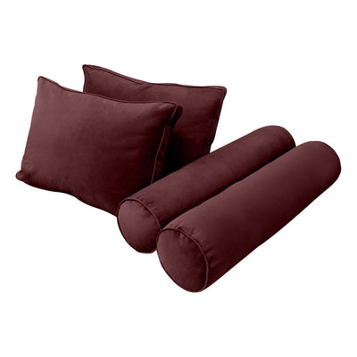 Model V1 - Velvet Indoor Daybed Mattress Bolster Backrest Cushions and Covers |Complete Set|