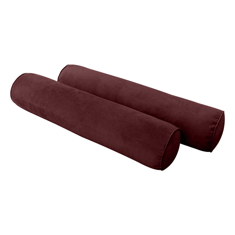 Model V1 - Velvet Indoor Daybed Mattress Bolster Pillow Backrest Cushion |COVERS ONLY|