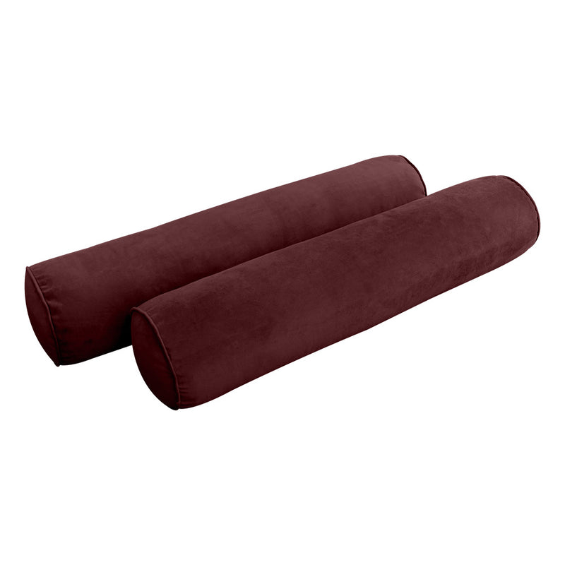 Model V5 - Velvet Indoor Daybed Bolster Pillow Cushion |COVERS ONLY|