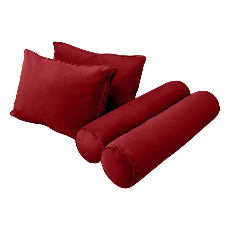 Model V1 - Velvet Indoor Daybed Mattress Bolster Pillow Backrest Cushion |COVERS ONLY|