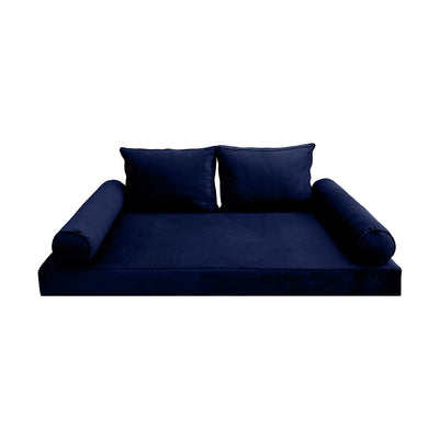 Model V1 - Velvet Indoor Daybed Mattress Bolster Pillow Backrest Cushion |COVERS ONLY|