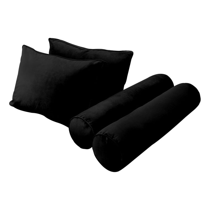 Model V1 - Velvet Indoor Daybed Mattress Bolster Pillow Backrest Cushion |COVERS ONLY|
