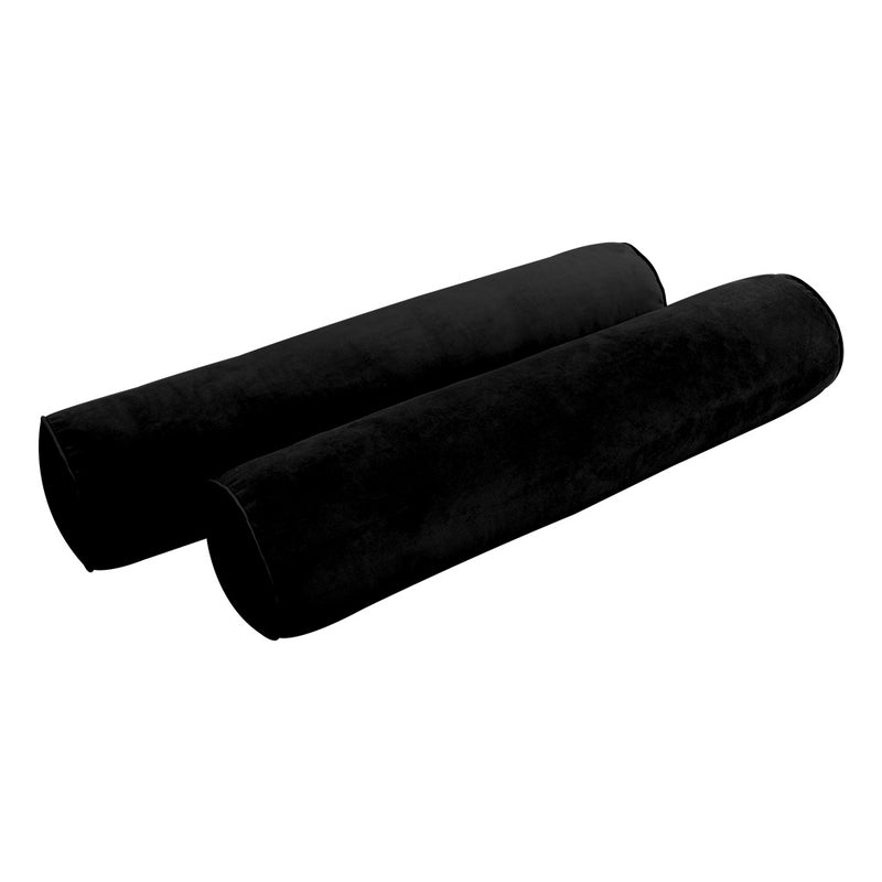 Model V4 - Velvet Indoor Daybed Bolster Pillow Backrest Cushion |COVERS ONLY|