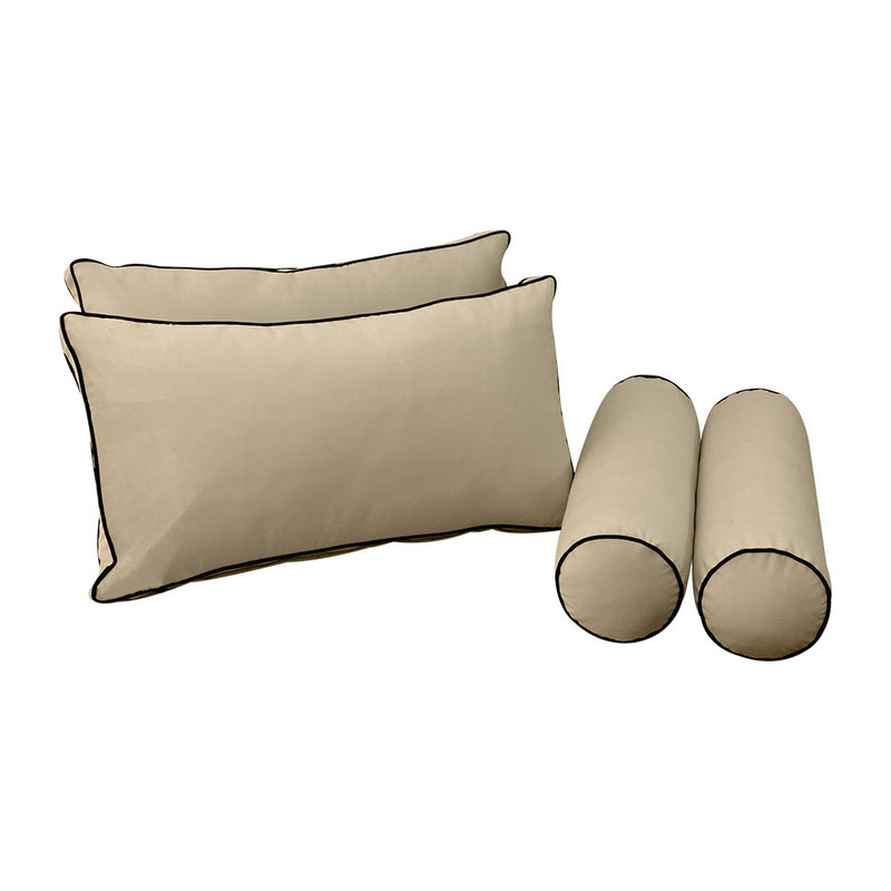 Model V2 - Velvet Indoor Daybed Mattress Bolster Pillow Backrest Cushion |COVERS ONLY|