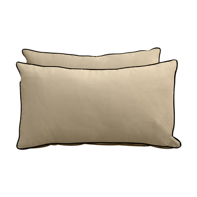 Model V2 - Velvet Indoor Daybed Bolster Pillow Backrest Cushion |COVERS ONLY|