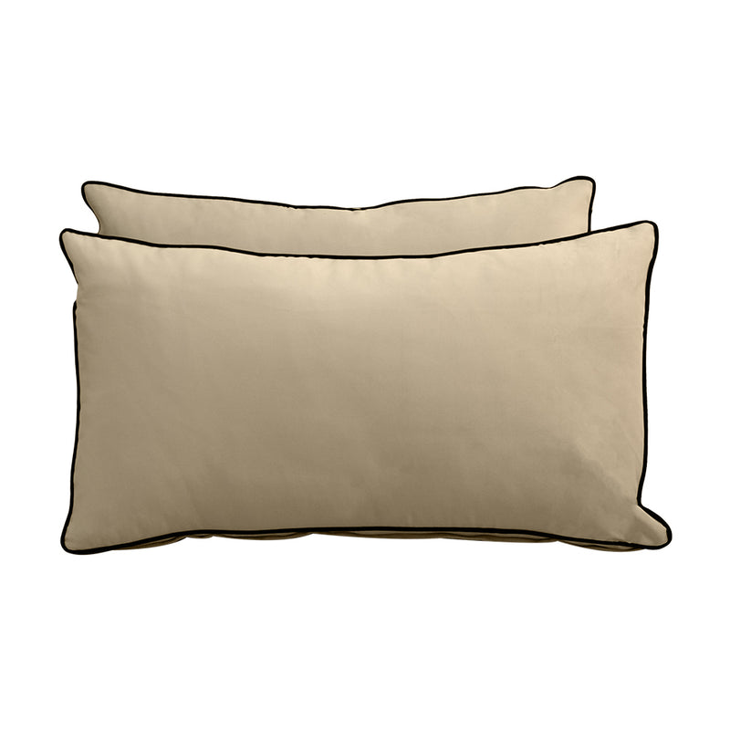 Model V2 - Velvet Indoor Daybed Bolster Pillow Backrest Cushion |COVERS ONLY|