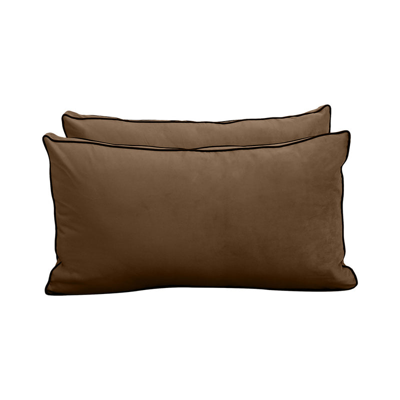 Model V2 - Velvet Indoor Daybed Bolster Pillow Backrest Cushion |COVERS ONLY|