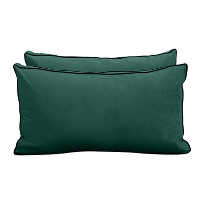 Model V2 - Velvet Indoor Daybed Bolster Pillow Backrest Cushion |COVERS ONLY|