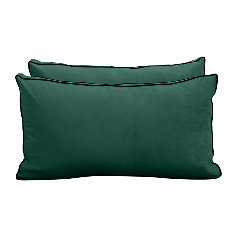 Model V2 - Velvet Indoor Daybed Bolster Pillow Backrest Cushion |COVERS ONLY|