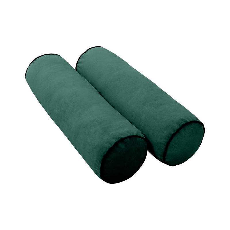 Model V3 - Velvet Indoor Daybed Bolster Pillow Backrest Cushion |COVERS ONLY|