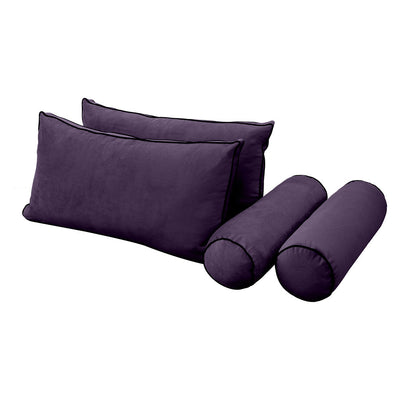 Model V2 - Velvet Indoor Daybed Mattress Bolster Backrest Cushions and Covers |Complete Set|