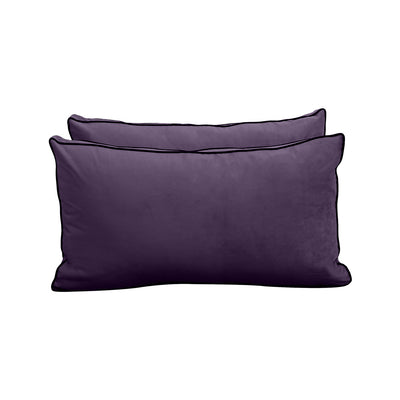 Model V2 - Velvet Indoor Daybed Bolster Pillow Backrest Cushion |COVERS ONLY|
